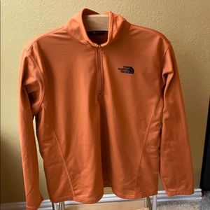 North Face 1/4 zip burnt orange pullover L